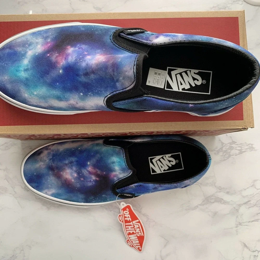 VANS Women’s NIB Classic Slip On Shoes Galaxy Blue - Picture 3 of 10